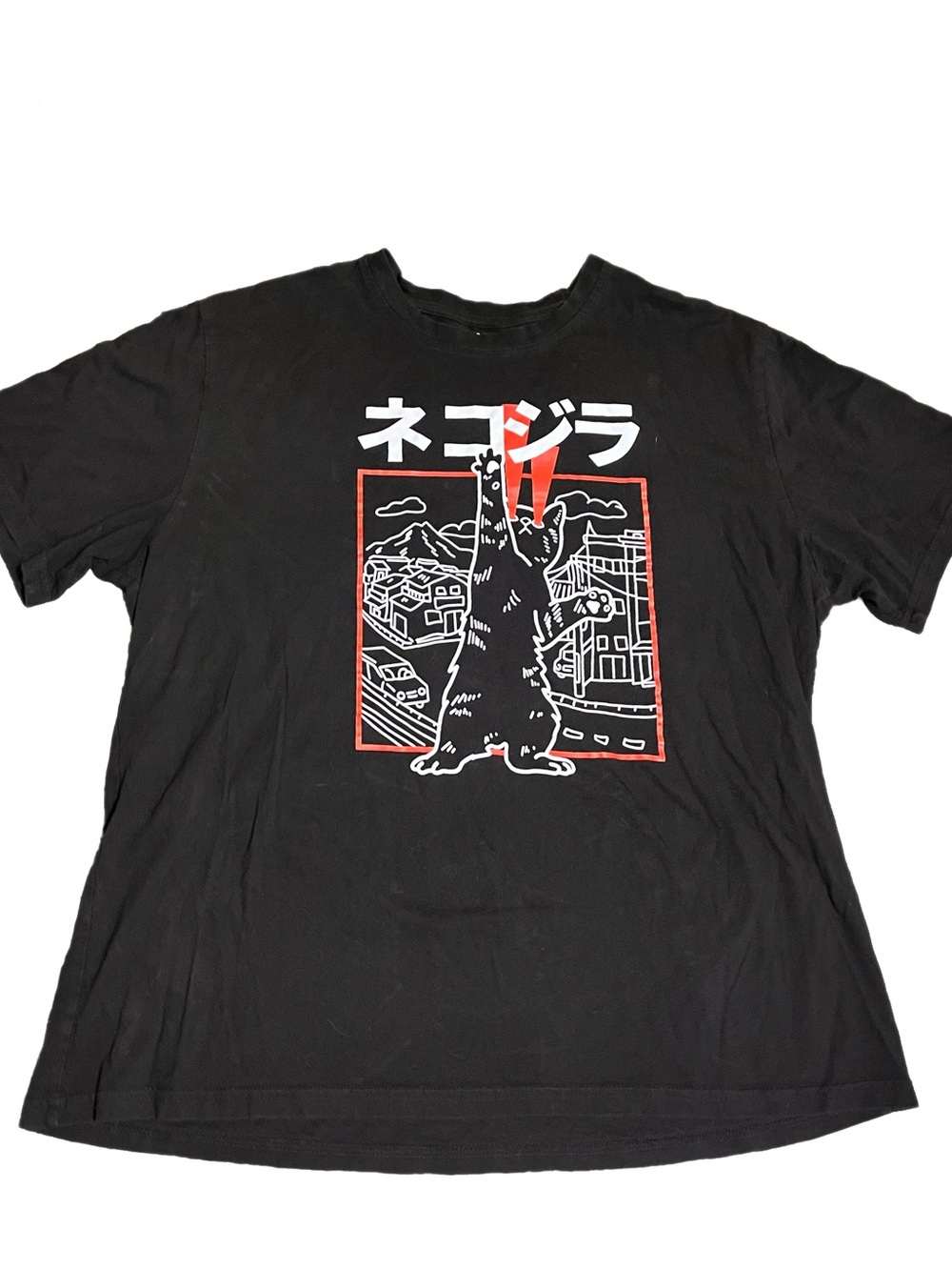 ROMWE Men’s Black Cat Graphic Tee Shirt